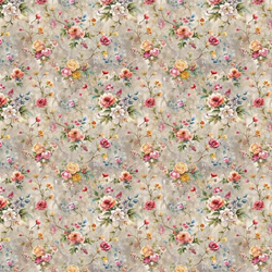 Distressed Flowers Wallpaper 1:12