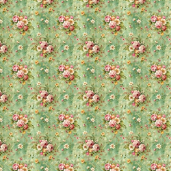 Distressed Floral Wallpaper 1:12