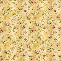 Distressed Flowers Wallpaper 1:12