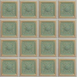 Gold Green Square Ceiling Tile 1:12