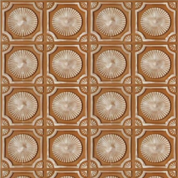 White Brown Circular Ceiling Tile