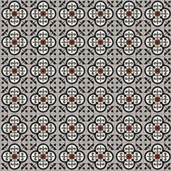 Red Black Encaustic Tile Image 1:12