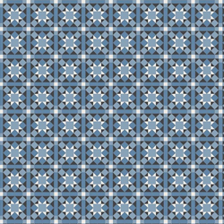 Black White Blue Patterned Victorian Floor Tile 1:12
