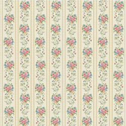 1:12 scale vintage Striped Floral wallpaper
